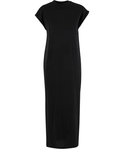 Women’s long extended shoulder dress