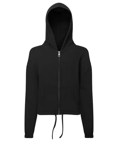Kids TriDri® recycled cropped oversize full-zip hoodie