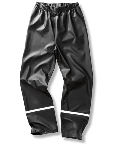Prism PU waterproof trousers with reflective bands and recycled backing