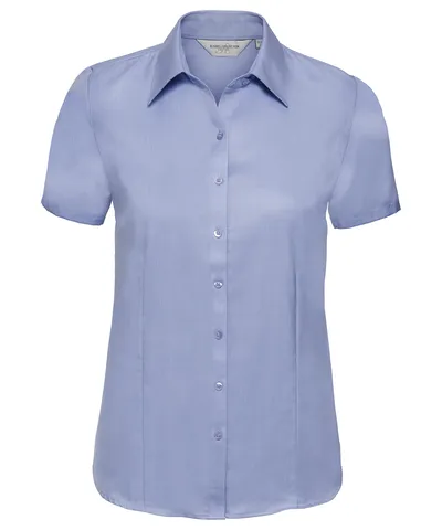 Women's short sleeve herringbone shirt