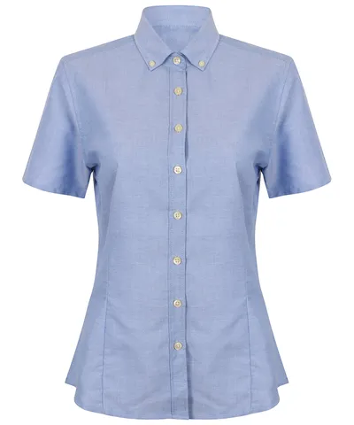 Women's modern short sleeve Oxford shirt