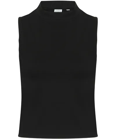 Women's high neck crop vest