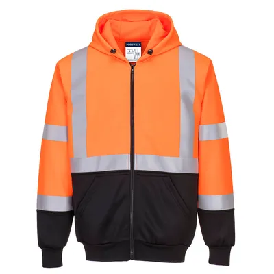 Hi-Vis Contrast Zipped Hoodie