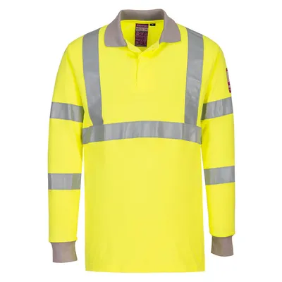 Modaflame Knit Hi-Vis FR Long Sleeve Polo Shirt