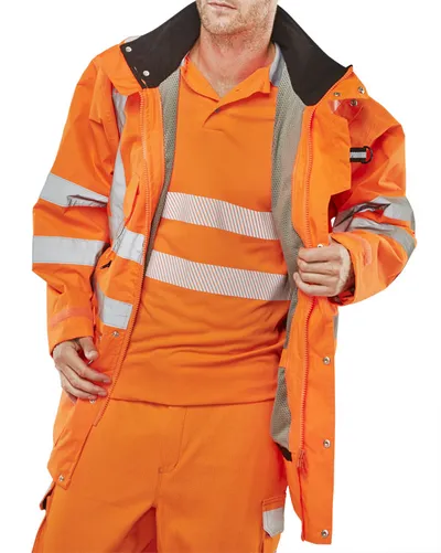 Beeswift Elsener Hi-Vis 7-in-1 Jacket and Bodywarmer Waterproof