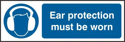 Ear Protection Rigid PVC Sign (Pack of 5)