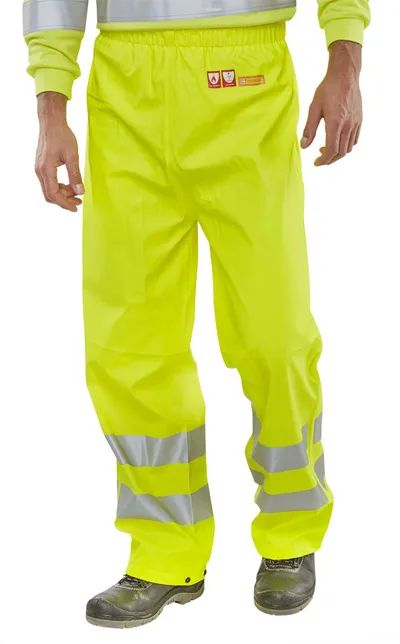 Beeswift Fire Retardant Hi-Vis Anti-Static Overtrousers