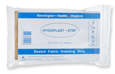 Hygioplast Dressing Strip Fabric 7.5CM X 1M Pack of 10