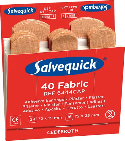 Salvequick Fabric Plasters Refill Pack 6X40 (Pack of 6)