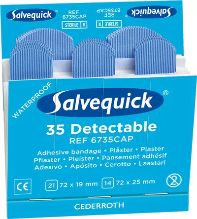 Salvequick Detectable Plasters Refill Pack 6X35 (Pack of 6)