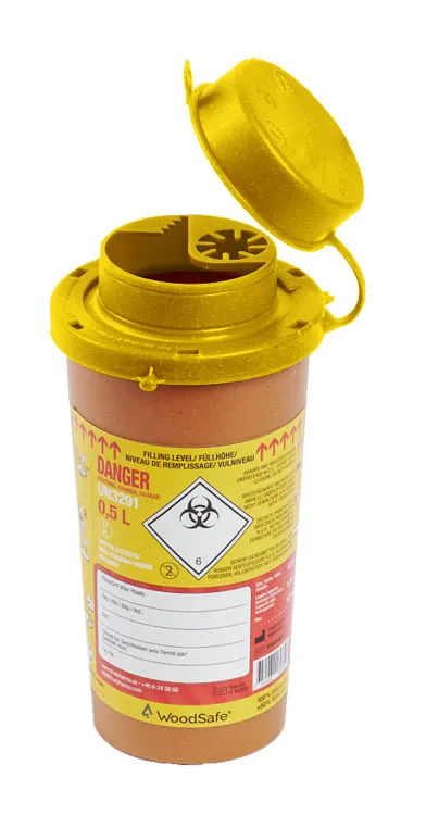 Woodsafe Sharps Bin 0.5 LTR