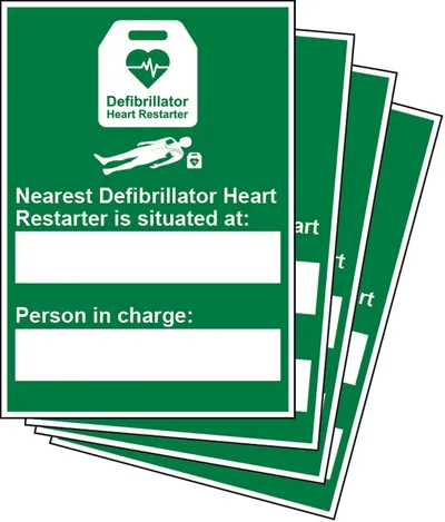 Click Medical Nearest Defibrillator Sign Rigid Plastic