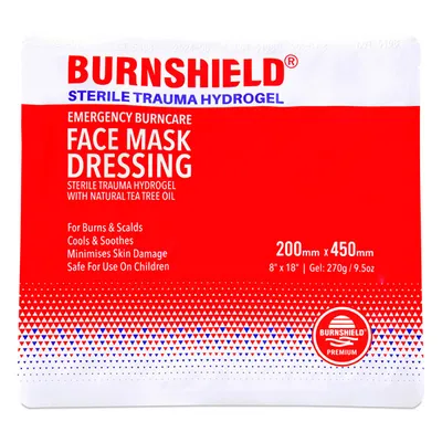 Burnshield Sterile Trauma Hydrogel Face Mask Precut 200MM x 450mm