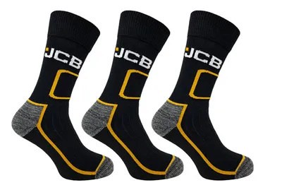 JCB Workwear Shin Protect Work Socks (Pack of 3)