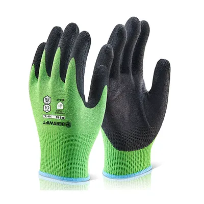 Beeswift Kutstop Micro Foam Nitrile Green Cut Level 5 Gloves