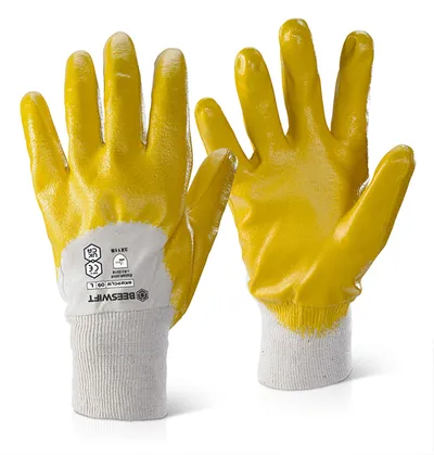 Beeswift Nitrile Knitted Wrist Palm Coated Light Weight Gloves