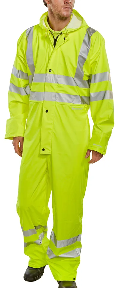 Beeswift Hi-Vis PU Breathable Coverall