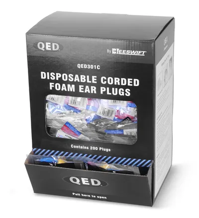 Beeswift QED Disposable Foam Corded Ear Plugs (Pack of 200)