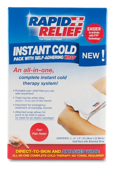 Rapid Relief Instant Cold Pack with Self Adhering Wrap 5"X9"