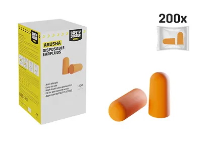 Arusha Disposable Foam Earplugs, Box of 200